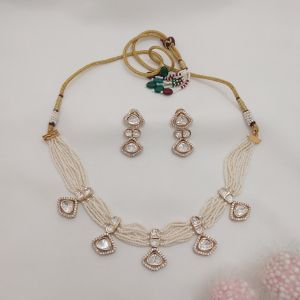 Royal White Pearl Kundan Choker Set