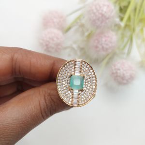 Aqua Royale Diamond Halo Ring