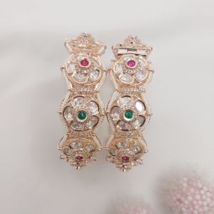 Heritage Polki Flower Bangles