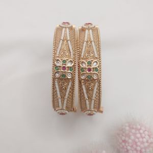 Royal Kundan Floral Bangles